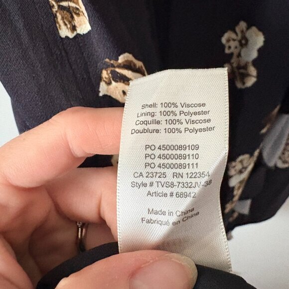 Aritzia Little Moon Ruffle Floral Sateen Midi Skirt Black Size 0 - Picture 5 of 5